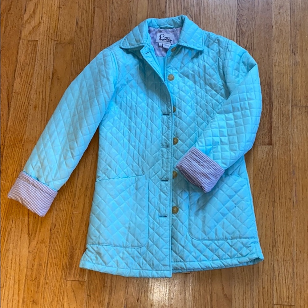 Lily Pulitzer blue quilted jacket